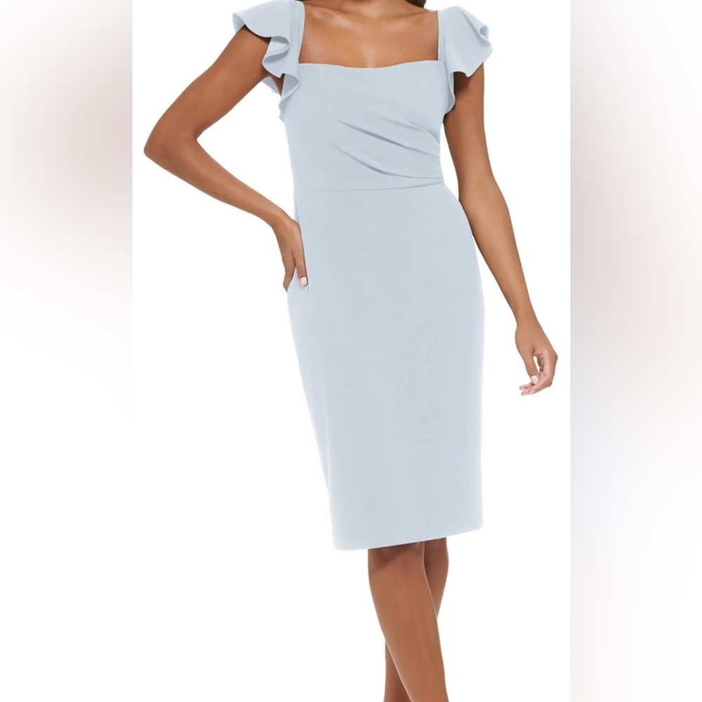 NWT Calvin Klein Petites Womens Flutter Sleeves Mini Sheath Dress - 4P